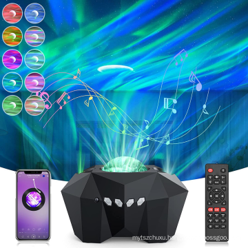 Multicolor Led Aurora Romantic Starry Baby Night Light Wave Music Speaker Star Galaxy Projector with Remote Control